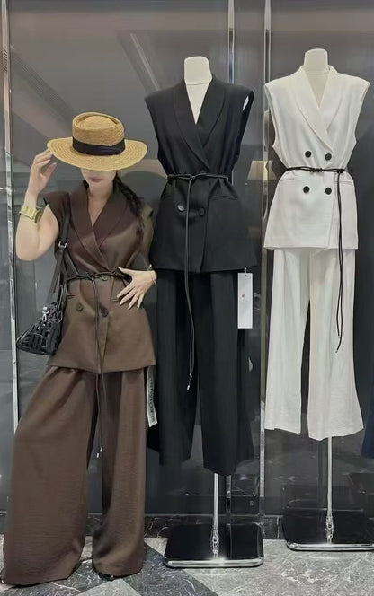 The "Boss Mode" Vest &amp; Wide-Leg Pant Set