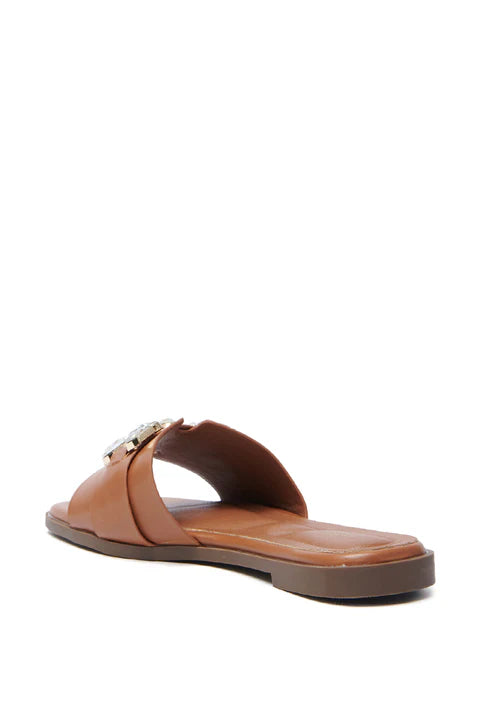 Brown Embellished Rhinestone Sandal