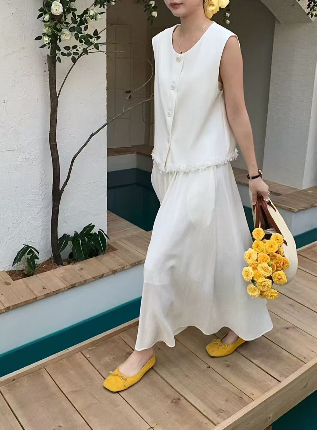 The Santorini Pearl Vest Set