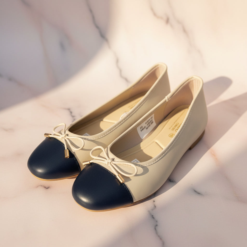 The “Audrey” Cap Toe Ballet Flat