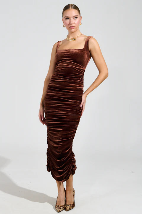 Coffee Sleeveless Dress