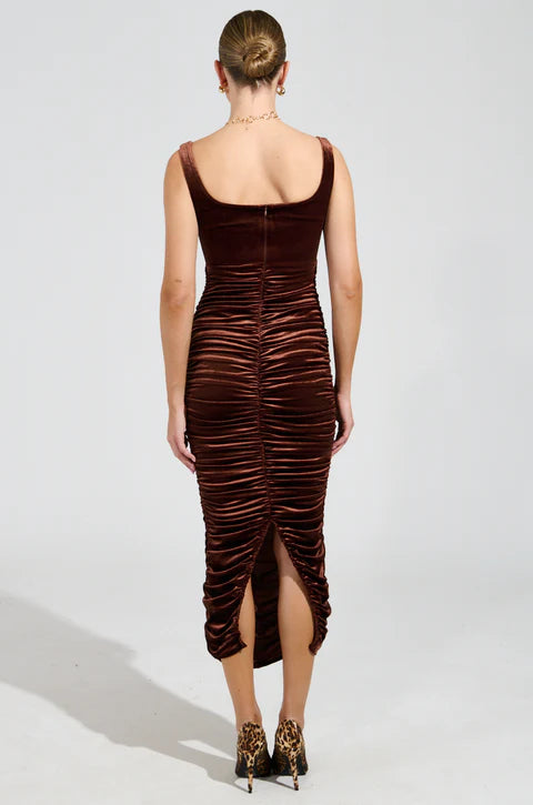 Coffee Sleeveless Dress