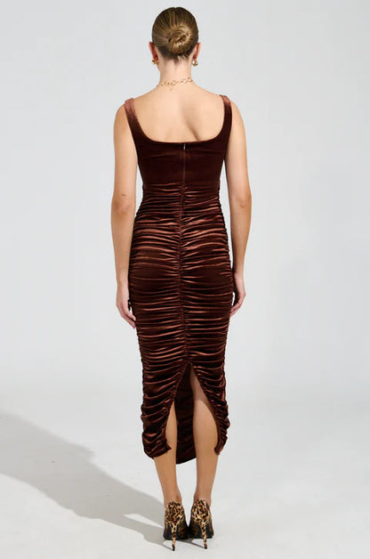Coffee Sleeveless Dress