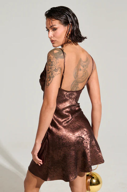 Cowl Neck Mini Dress