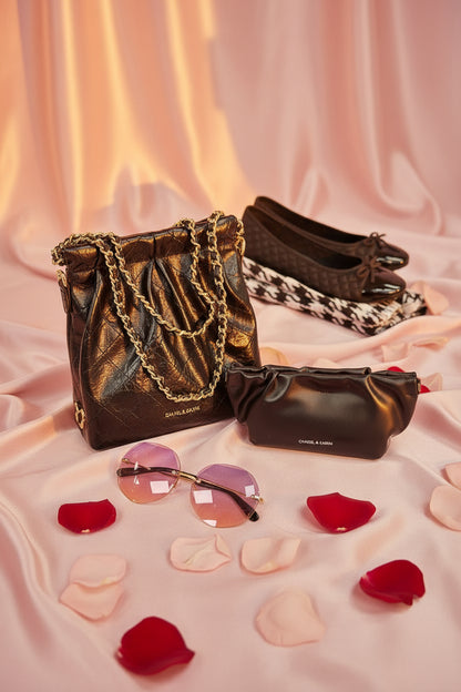 The CHASEL &amp; KARIN Quilted Luxe Chain Bag - 2-in-1 Set