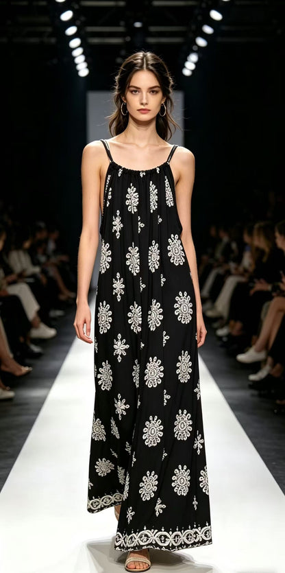 The Mosaic Muse Embroidered Maxi Dress