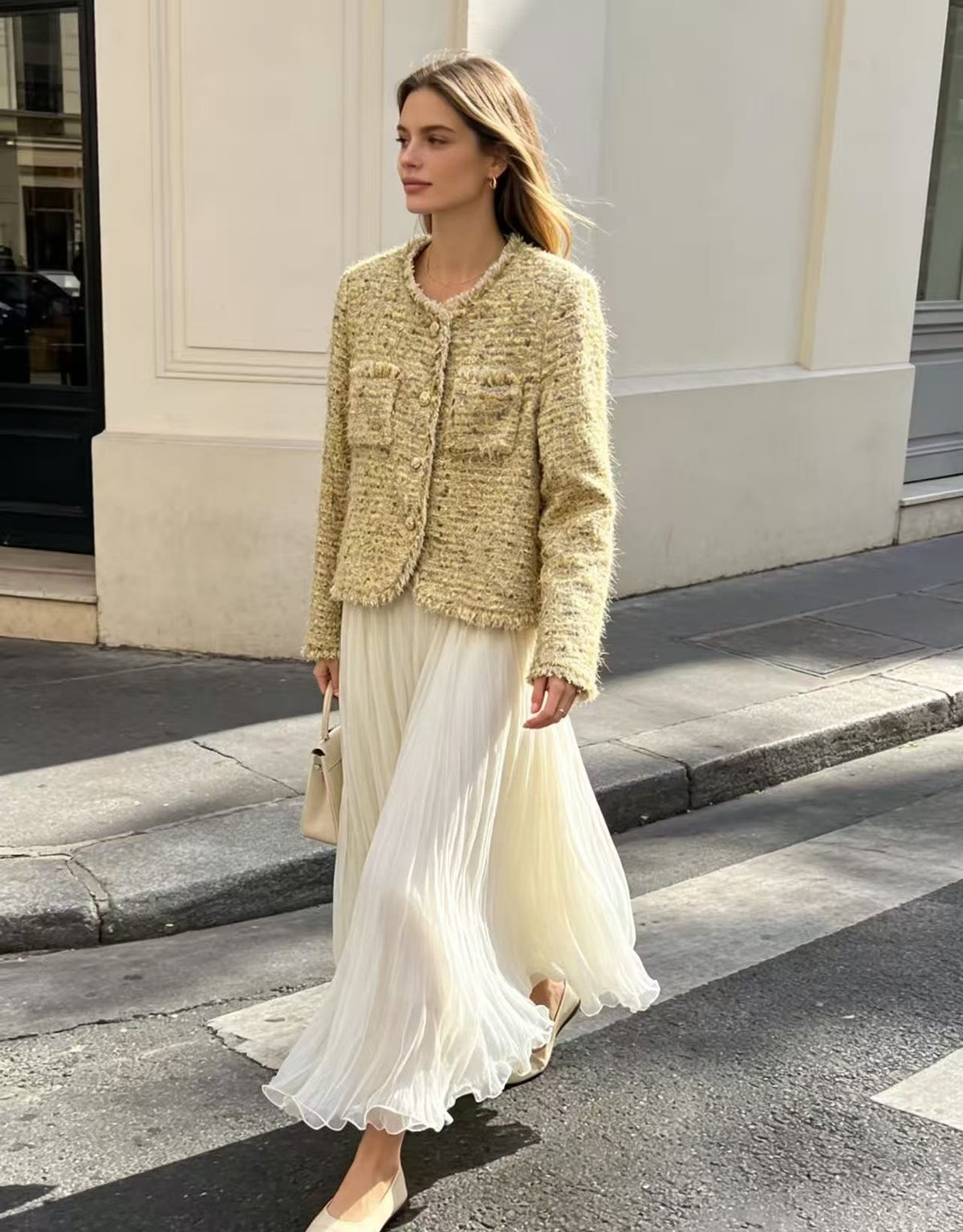 PRODUCT TITLE: The AZGAD Paris Dream Skirt - Sheer Pleated Maxi