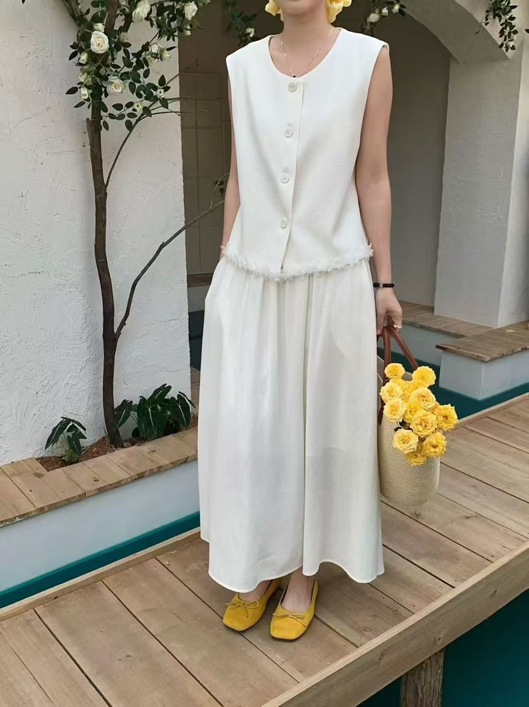 The Santorini Pearl Vest Set