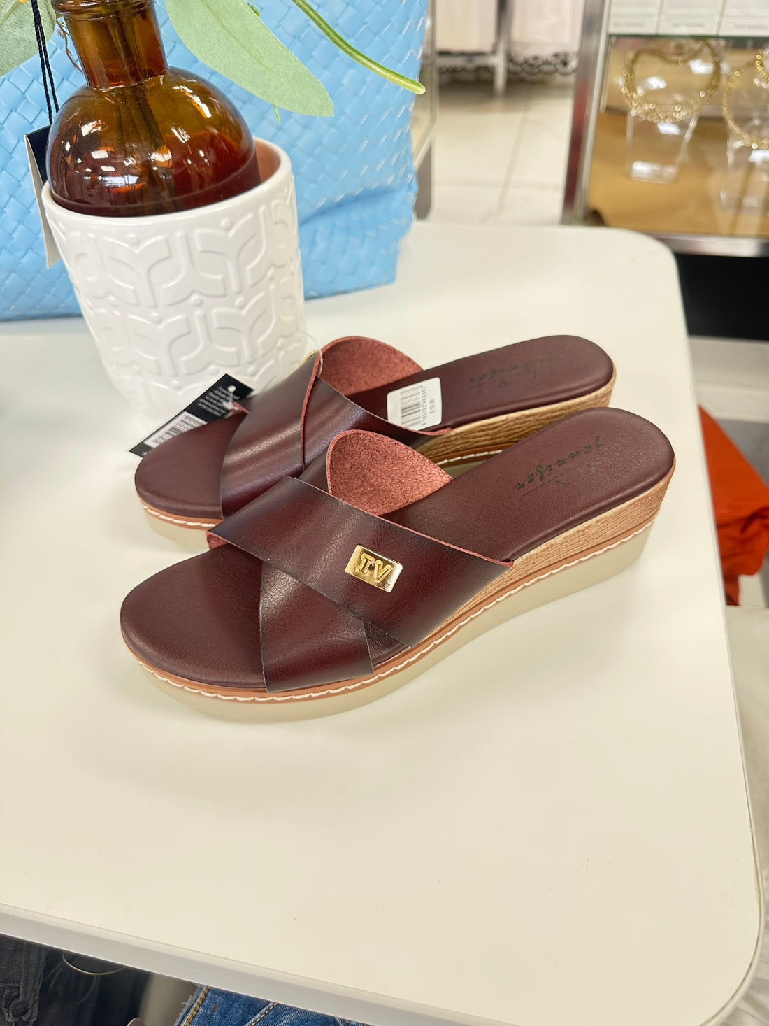 The “Easy Street” Cross-Strap Wedge Slide 👡