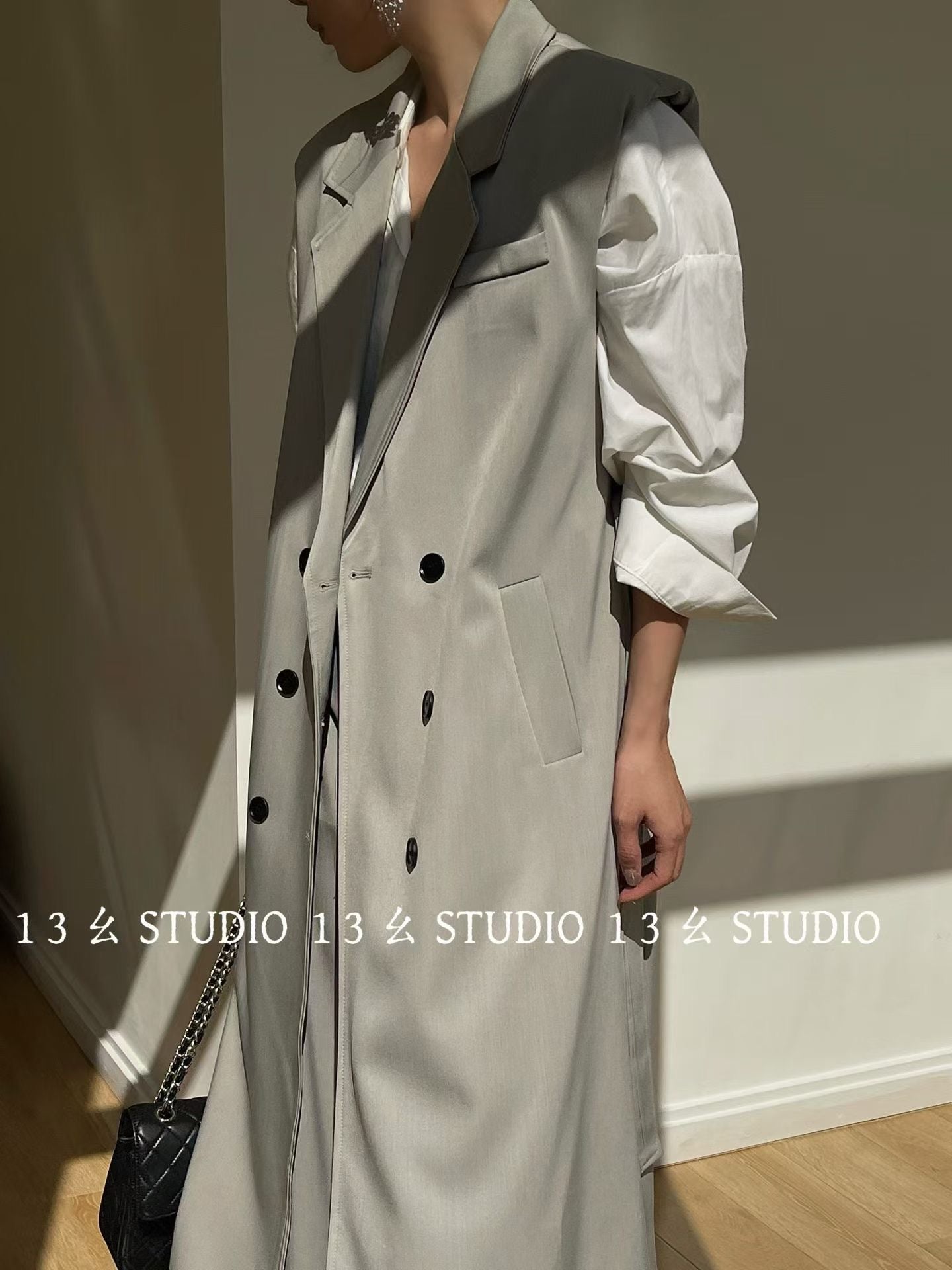 Long Vest Set With Wide Pants - Minimal Chic 2 Piece Suit