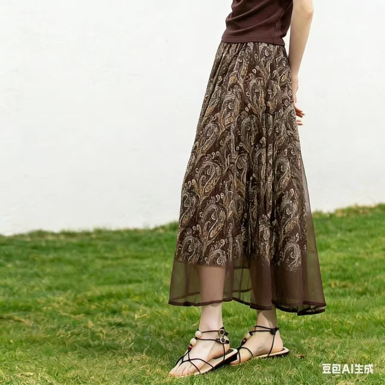 The "Heirloom Paisley" Midi Skirt