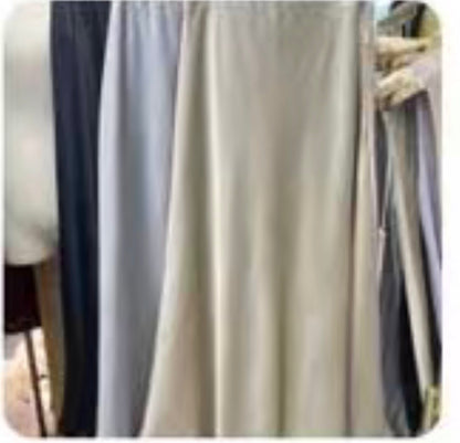 The "Liquid Drape" Satin Midi Skirt