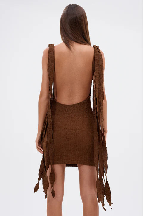 Get Like Me Backless Mini Dress in Chocolate