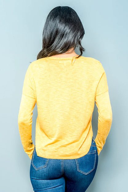 Heathered V Neck Button Down Top/Sweater with Tie Front Option