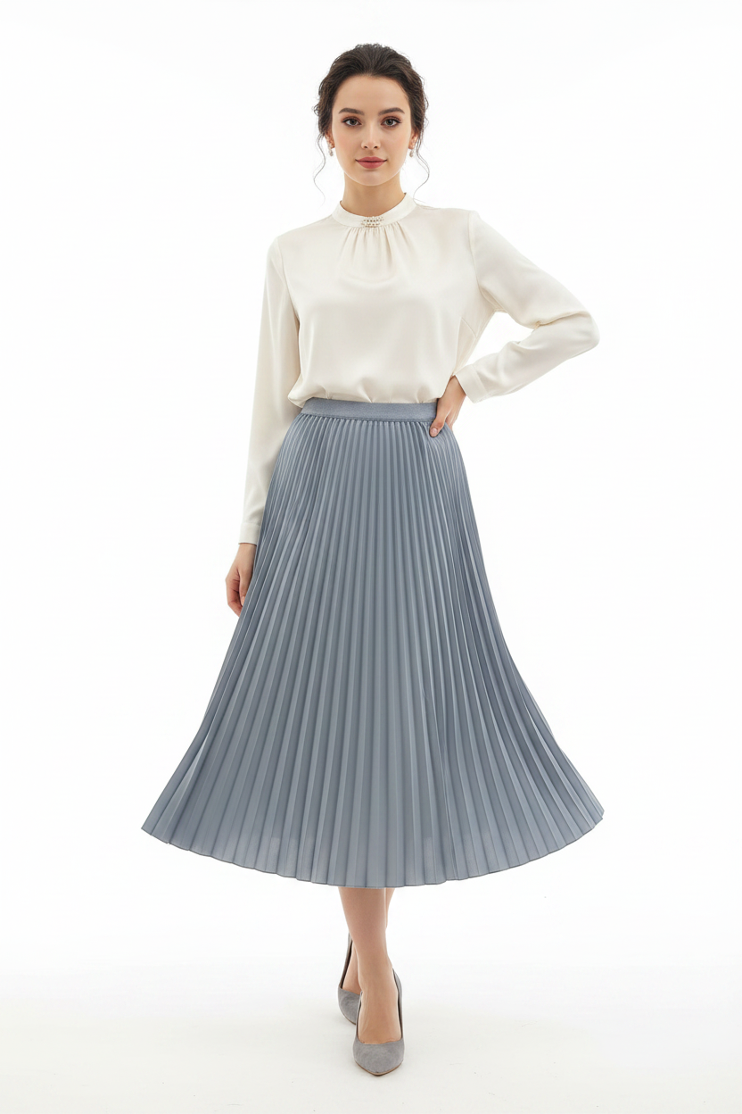 The "Classic Sway" Pleated Midi Skirt