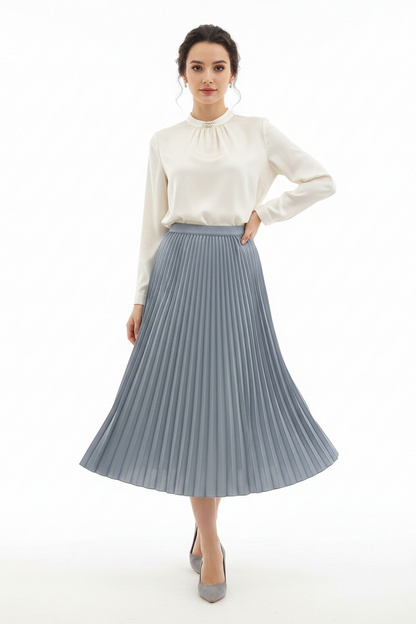 The "Classic Sway" Pleated Midi Skirt