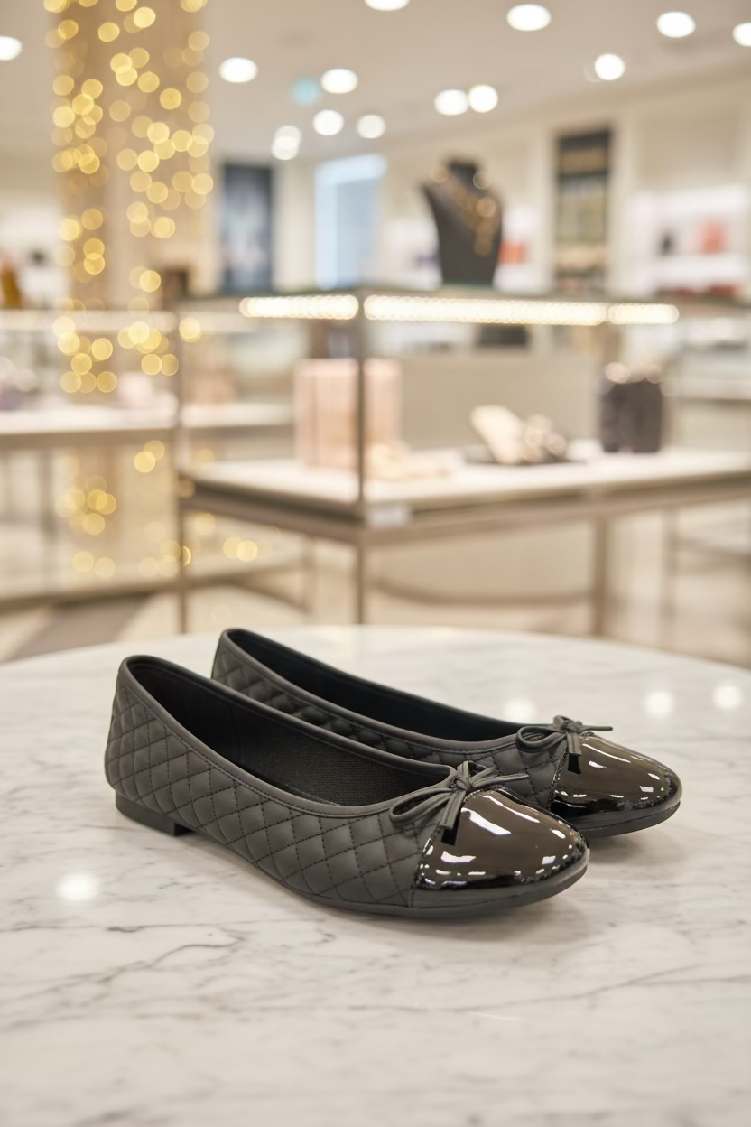 The “Audrey” Cap Toe Ballet Flat