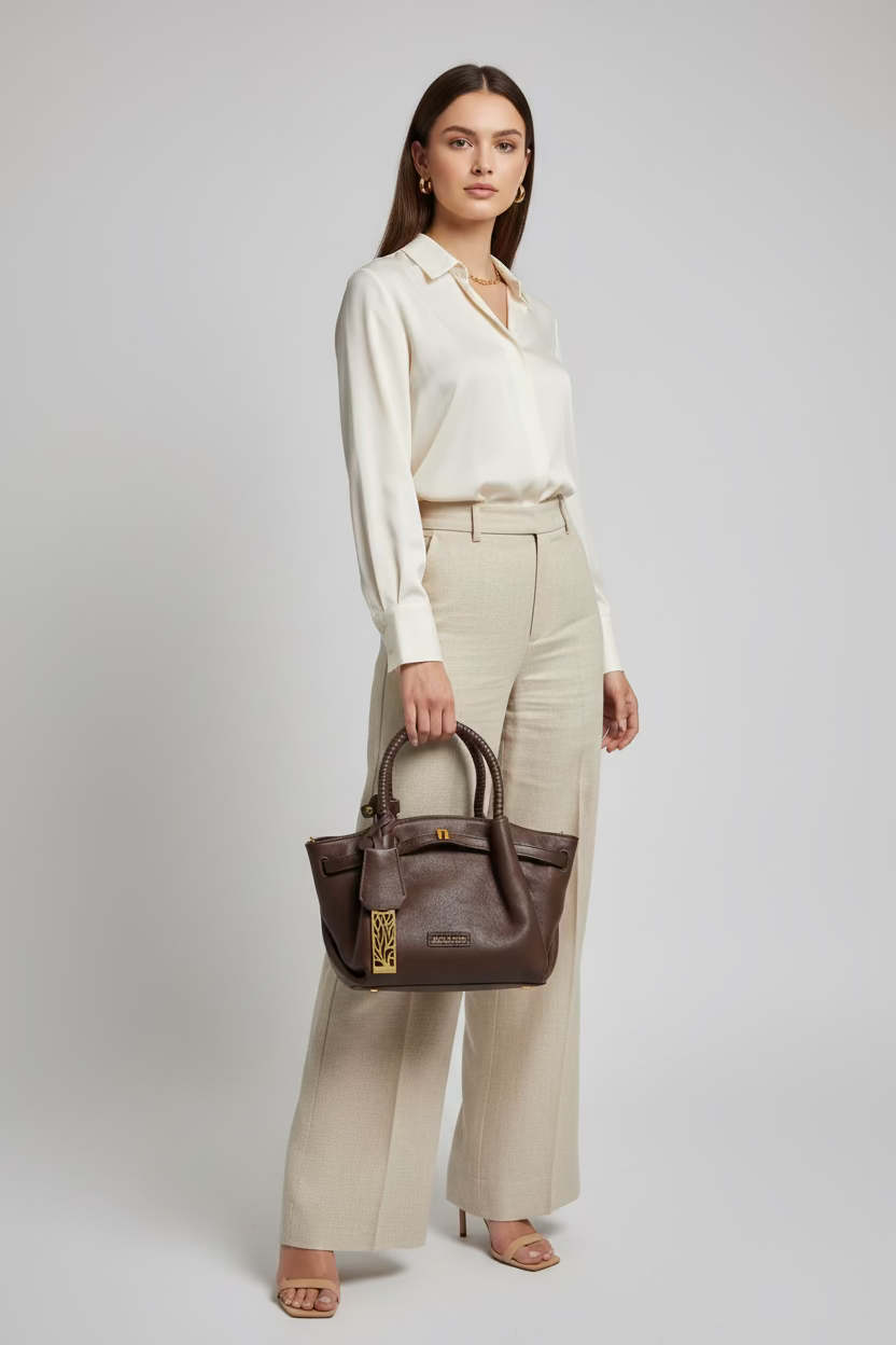 The JANI &amp; TINO Mini Belt Tote - Chocolate Brown