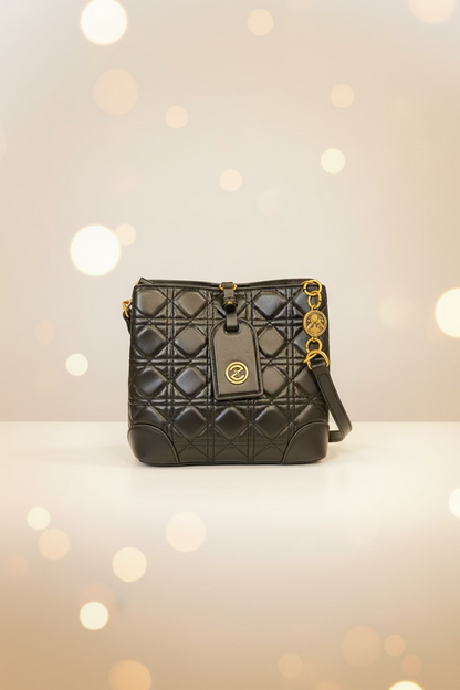 The JANI &amp; TINO Cannage Bucket Bag - Classic Black
