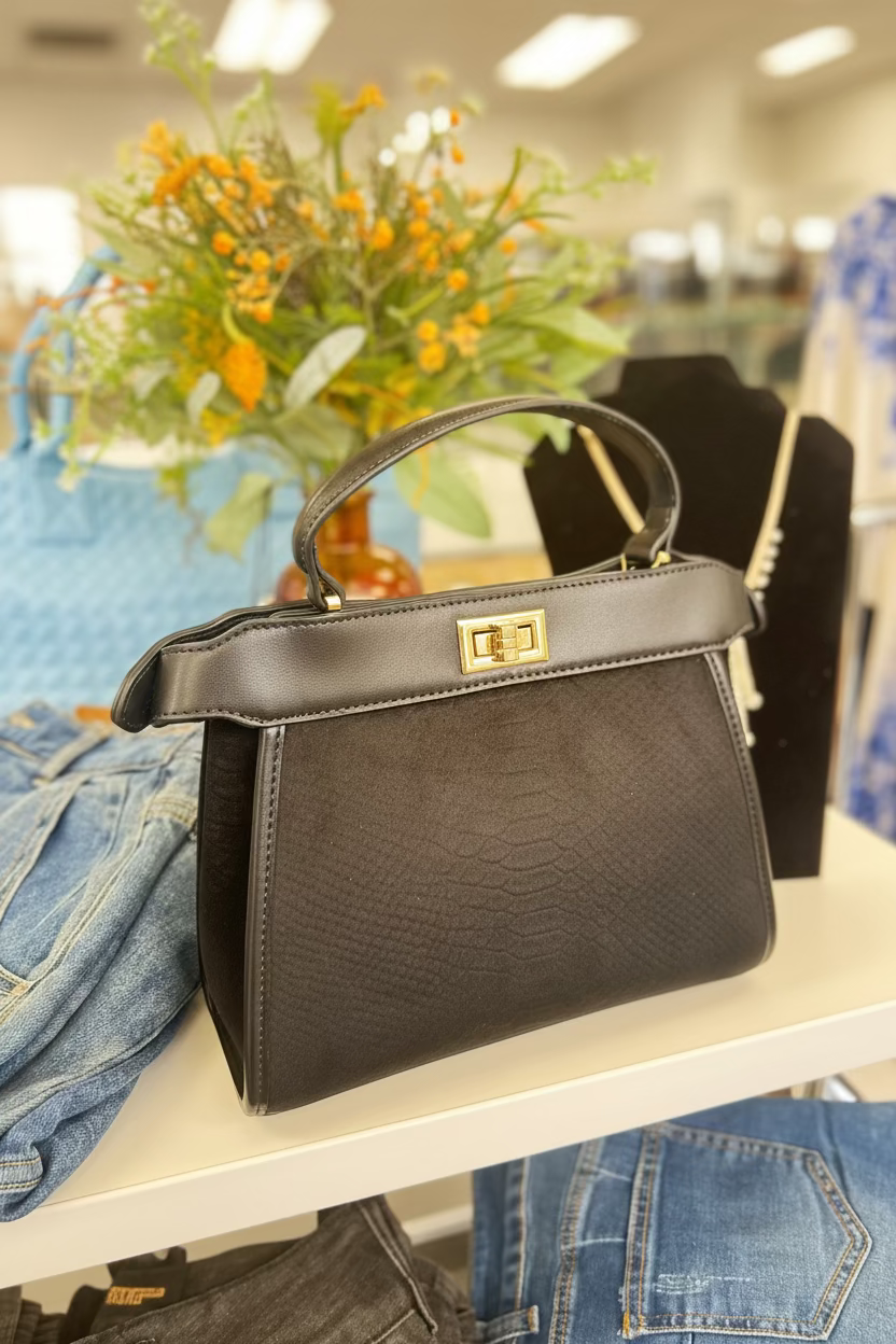 The Peek-A-Boo Luxe Top-Handle Bag