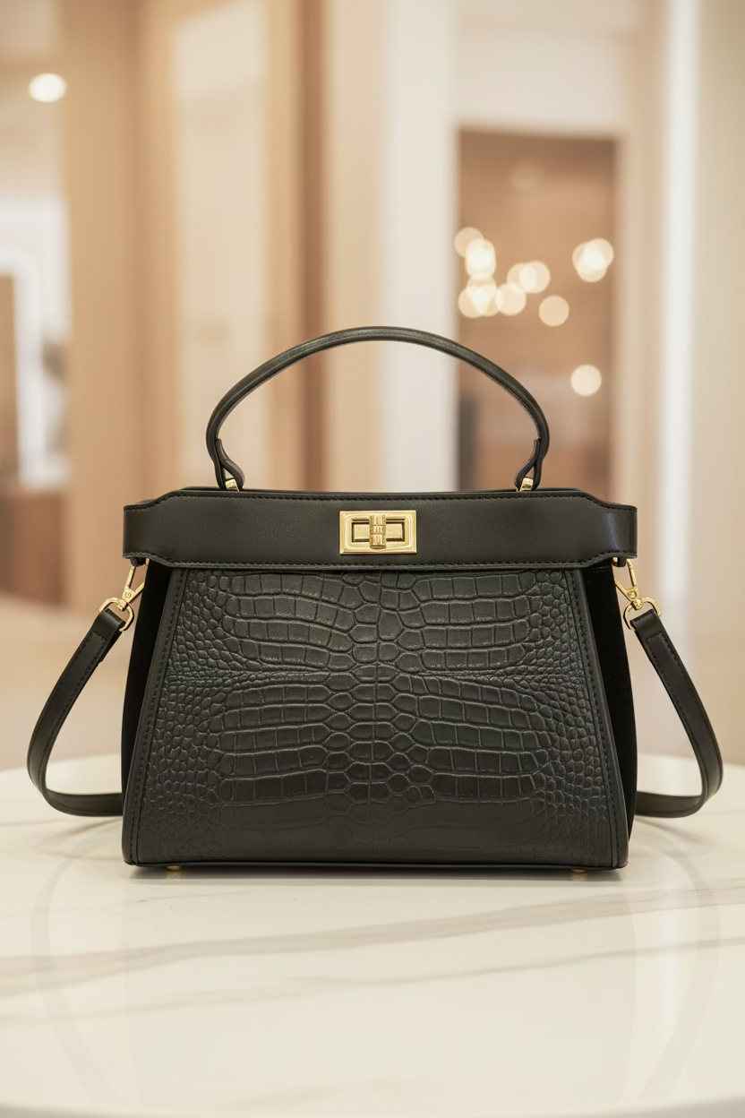 The Peek-A-Boo Luxe Top-Handle Bag