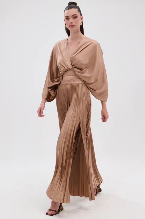 Millie Mocha Mousse Satin Maxi Skirt