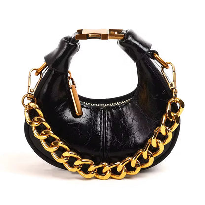 Mini black leather bag