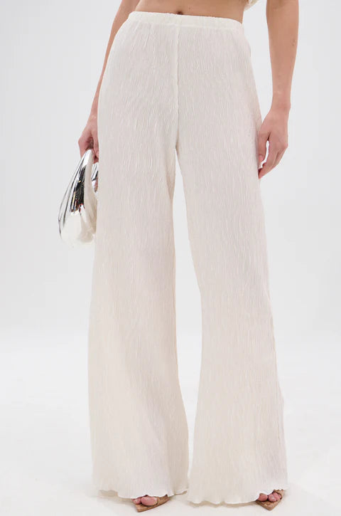 Olivia Plisse Pants in White