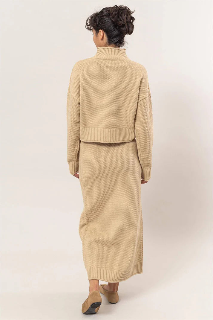 High-Waist Midi Skirt Knit