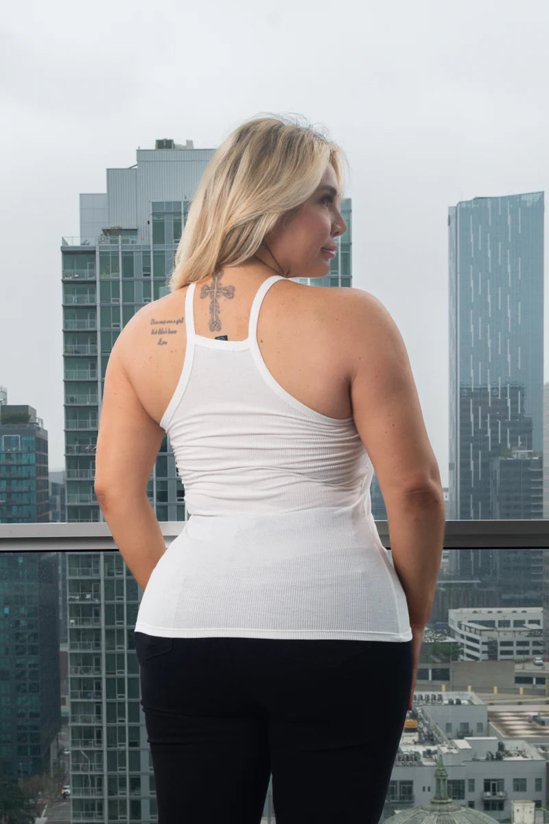 Plus Size Slim Fit Round Neck Racer Back Tank Top