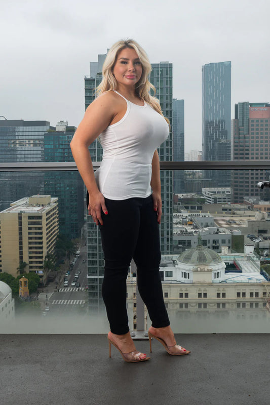 Plus Size Slim Fit Round Neck Racer Back Tank Top