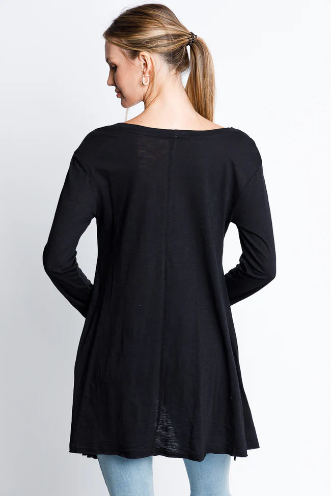 Prety Play Color Round Neck Long Sleeve Top