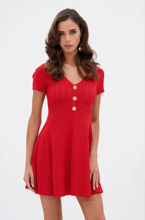 Red A Line Mini Dress
