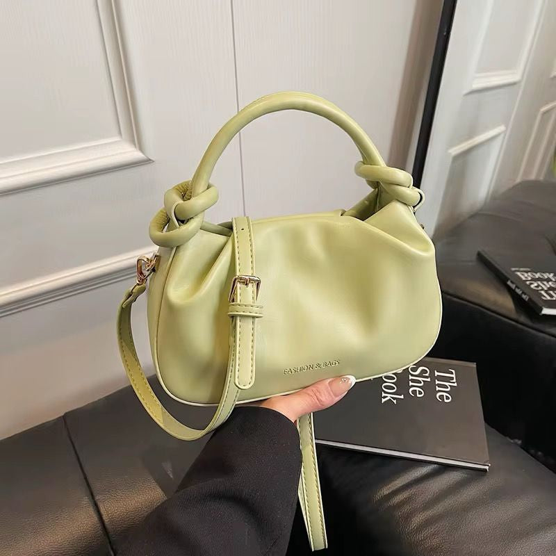 TOP HANDLE FAUX LEATHER CROSSBODY BAG