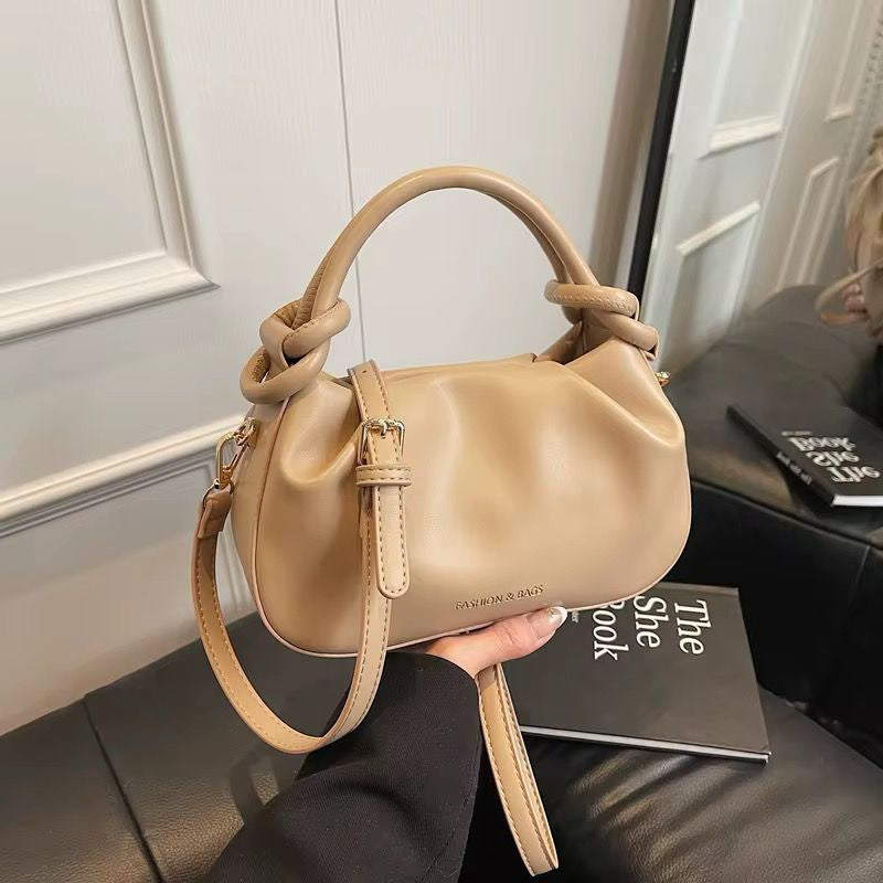 TOP HANDLE FAUX LEATHER CROSSBODY BAG