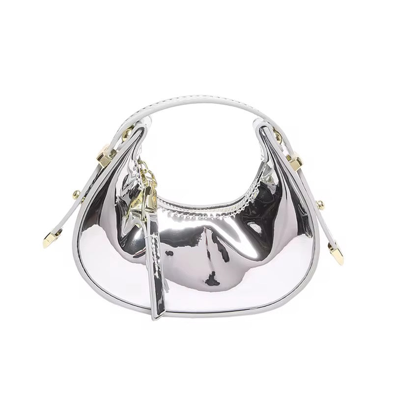 WOMEN'S CRESCENT MINI HANDBAG – CANDY COLOR LACQUER LEATHER BAG