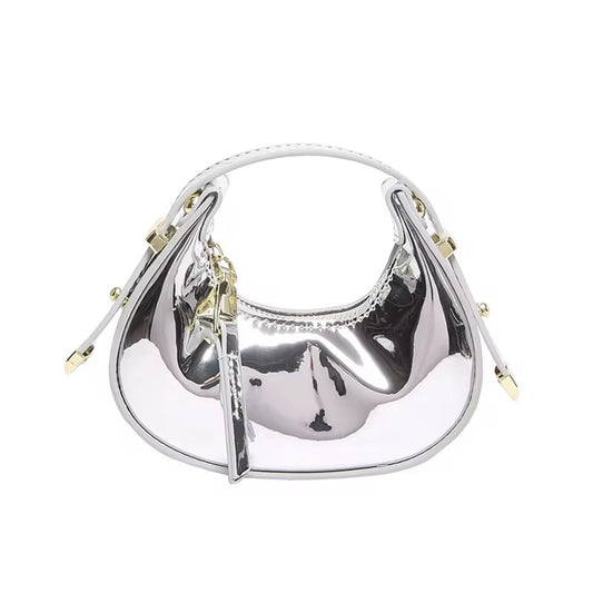 WOMEN'S CRESCENT MINI HANDBAG – CANDY COLOR LACQUER LEATHER BAG