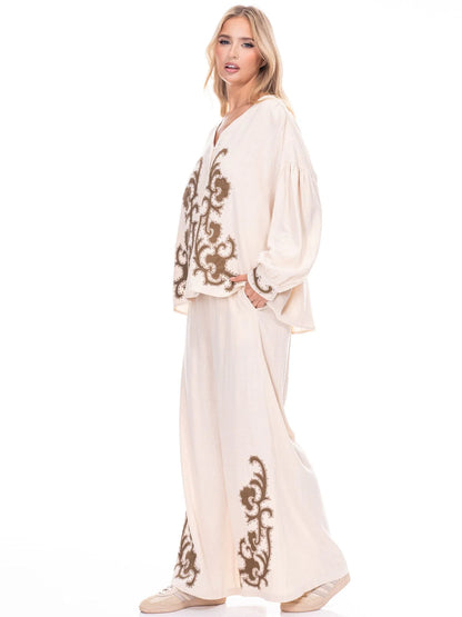 Women’s Long Sleeve Embroidered Blouse