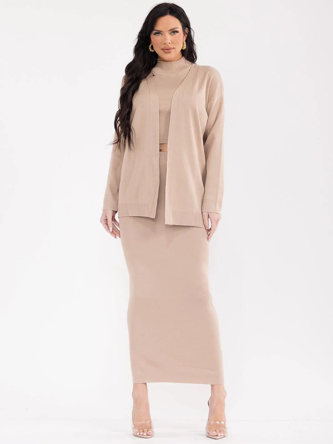 Women's Long Sleeve Cardigan and Tank Top