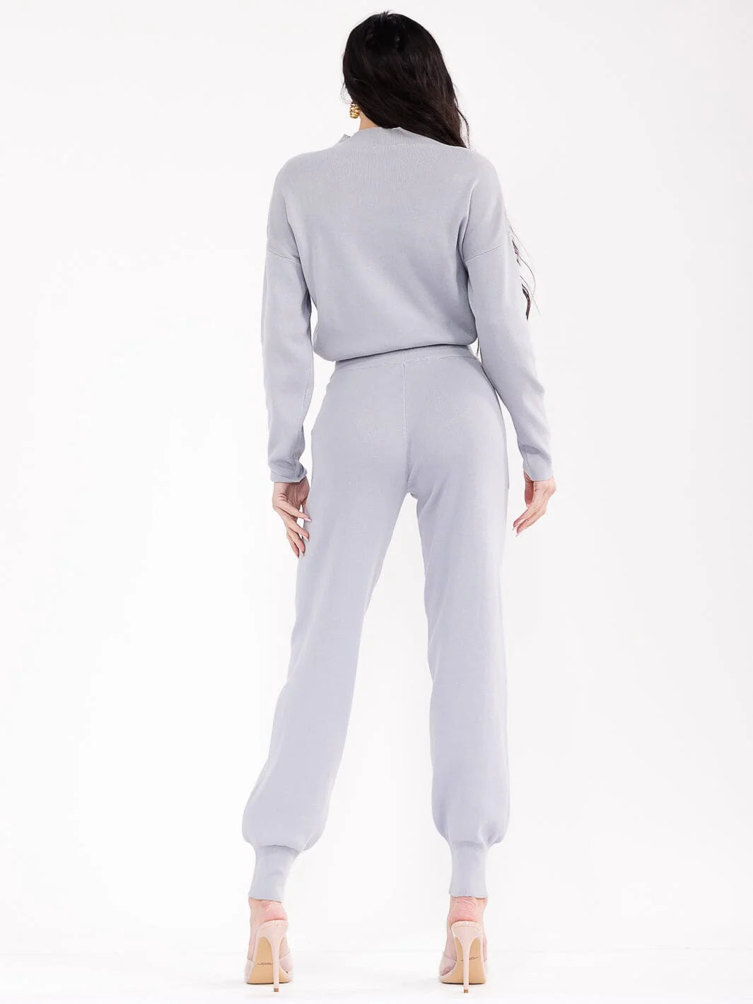 Women's Elastic Waist Pants Ribbed Tie