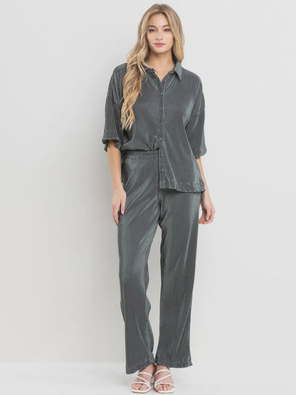 Women’s Elastic Waist Pants Ribbed