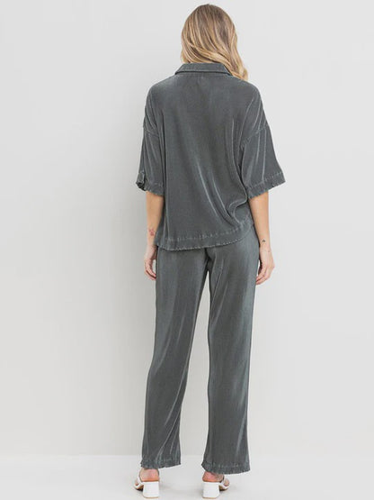 Women’s Elastic Waist Pants Ribbed
