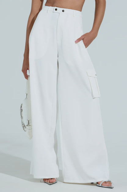 White Wide Leg Pants