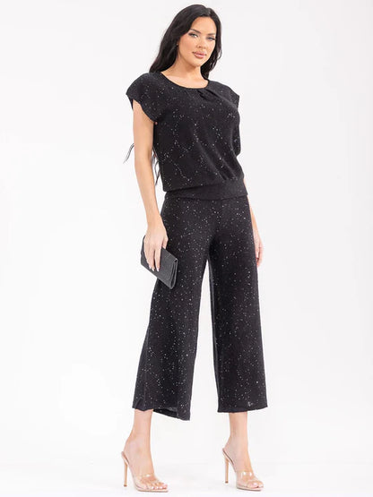 Women’s Short Sleeve Top Sequin Detailed