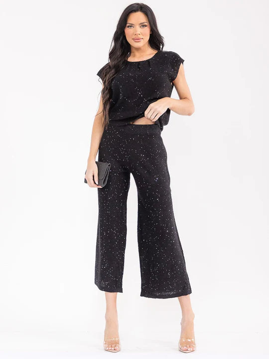 Women’s Short Sleeve Top Sequin Detailed