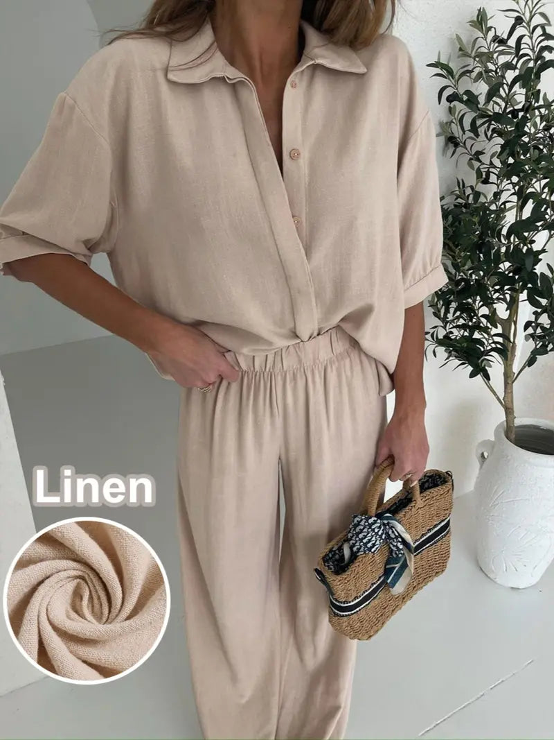 Linen short sleeve shirt