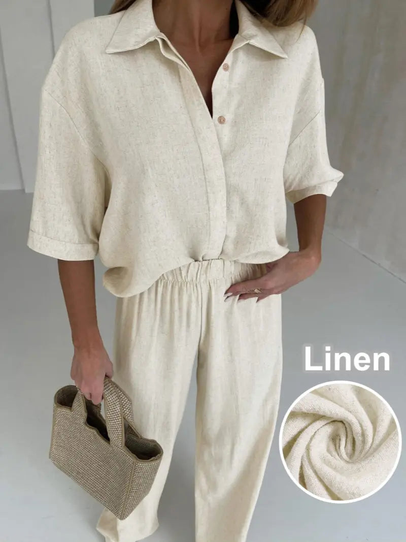Linen short sleeve shirt
