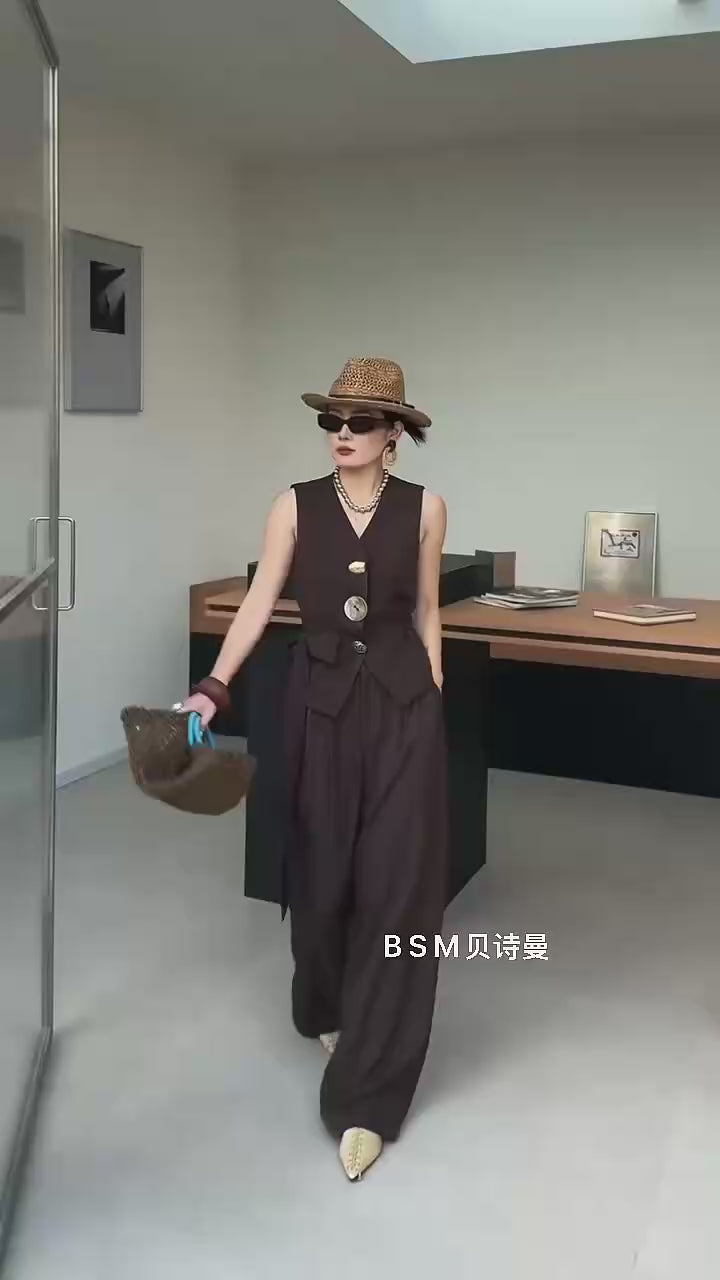 The "Boss Mode" Vest &amp; Wide-Leg Pant Set