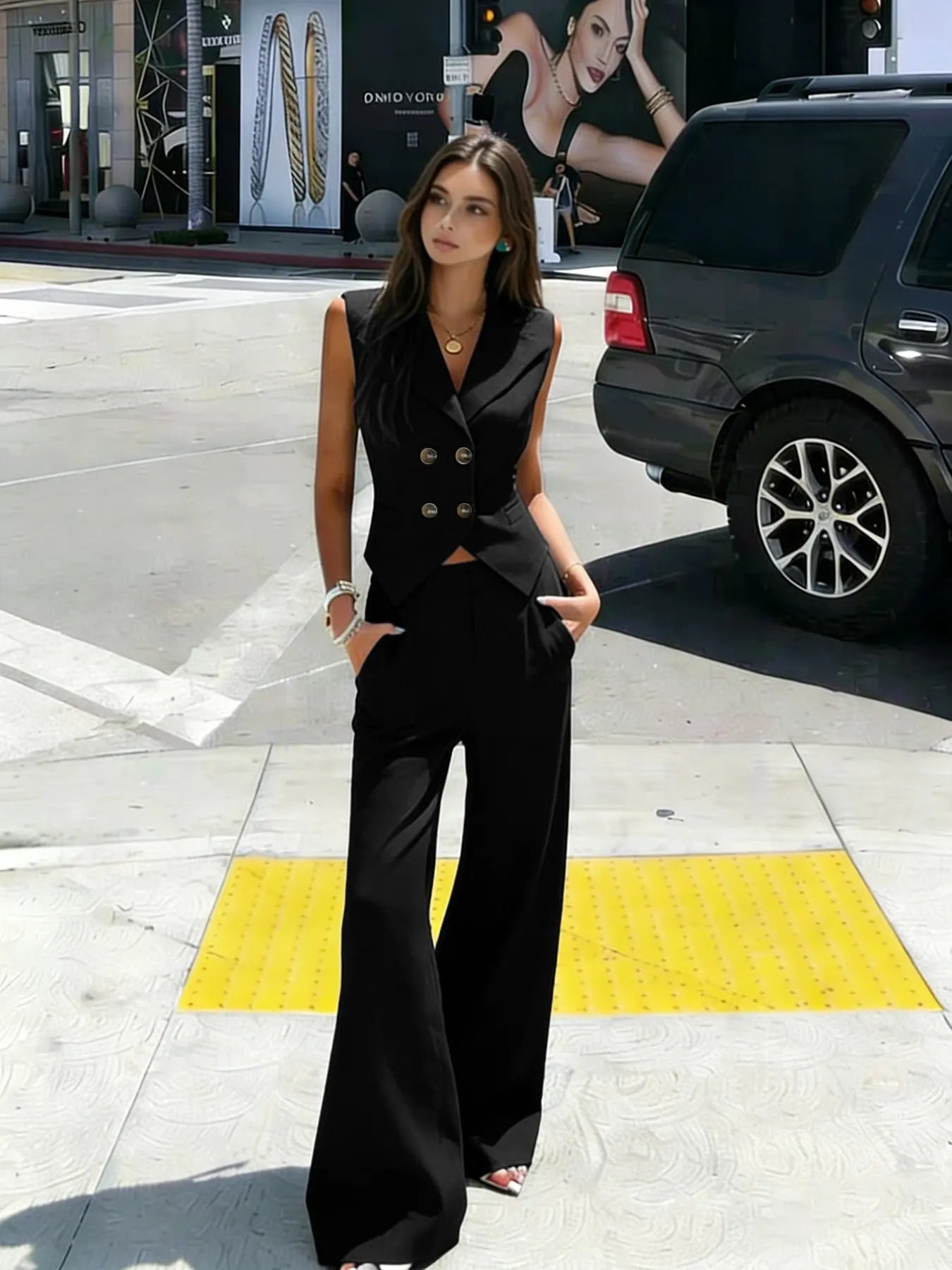 Two piece Vest Set  pant